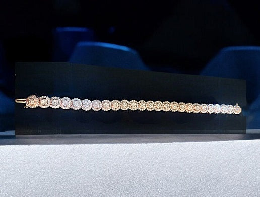9K Rose Gold Diamond Tennis Bracelet 4.75 Carats - Pobjoy Diamonds