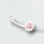 Fancy Intense Pink Lab Diamond Gold Belly Ring 0.50 Carat
