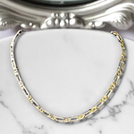 9K Yellow Gold & Sterling Silver Anchor Link Heavyweight Necklace