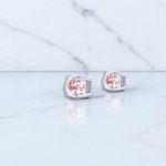 1.00 Carat Lab Grown Fancy Pink Diamond Stud Earrings. Pobjoy Diamonds.