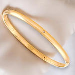 9K Gold Ladies Six Diamond Studded Bangle