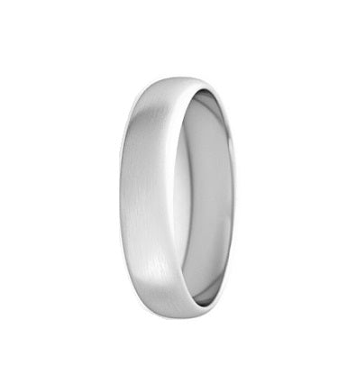 D-Shape Wedding Band 18K Gold Or Platinum Matt or Polished