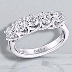 Prong Set Five Stone GIA Diamond Half Eternity Ring 1.50 Carats