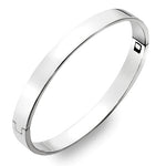Sterling Silver Hinged Wide Gauge Bangle - Options - Pobjoy Diamonds