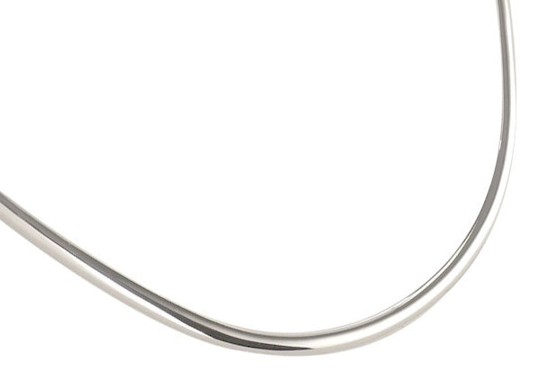 Sterling Silver Ladies Rounded Torque Necklet
