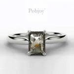 Salt & Pepper Emerald Cut Diamond Ring 1.00 Carat - Pobjoy Diamonds