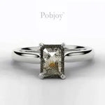 Salt & Pepper Emerald Cut Diamond Ring 1.30 Carat - Pobjoy Diamonds