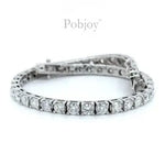 18K White Gold Diamond Tennis Bracelet 7.50 Carats - F/Si - Pobjoy Diamonds
