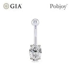 Oval Diamond Belly Ring G/Si1- Options - Pobjoy Diamonds