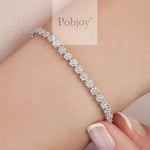 18K Gold Diamond Tennis Bracelet 3.00 Carats - F/Si1 - Pobjoy Diamonds