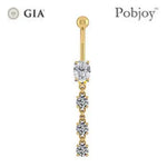 Four Stone GIA Diamond Drop Belly Ring 1.00 Carat - G/Si1 - Pobjoy Diamonds