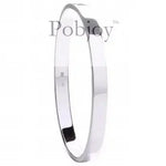 Sterling Silver Ladies Hinged Bangle - Pobjoy Diamonds