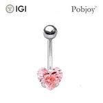 Titanium Fancy Intense Pink Lab Diamond Belly Ring 1.00 Carat - Pobjoy Diamonds