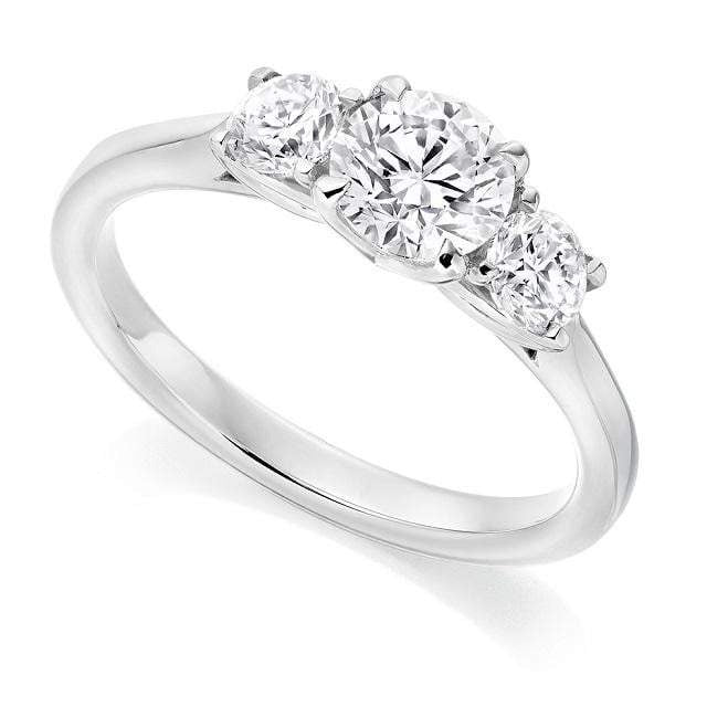 1.20 Carat 950 Platinum Diamond Trilogy Ring F/VS1 - Pobjoy Diamonds