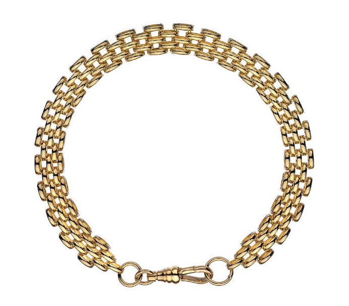 9K Yellow Gold Ladies Wide Panther Bracelet