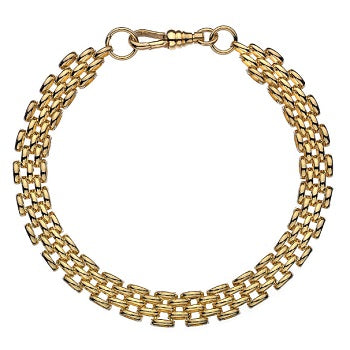 9K Yellow Gold Ladies Wide Panther Bracelet