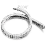 18K White Gold Emerald Cut Lab Diamond Tennis Bracelet E/VS - Pobjoy Diamonds