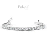 9K Gold Lab Grown Diamond Tennis Bracelet 4.00 Carats F/VS - Pobjoy Diamonds