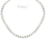 18K White Gold Diamond Line Necklace 21.00 Carats E-F/VS - Pobjoy Diamonds
