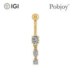 Lab Diamond Drop Belly Ring 0.94 Carat E/VS - Pobjoy Diamonds