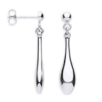 9K White Gold Drop Teardrop Earrings