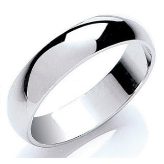 D-Shape Wedding Band 18K Gold Or Platinum Matt or Polished