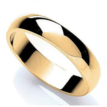 D-Shape Wedding Band 18K Gold Or Platinum Matt or Polished
