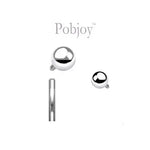 Replacement Twin Belly Ring Screw Top Balls - Titanium - Pobjoy Diamonds
