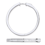 Large Sterling Silver Hoop Baguette Earrings