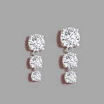 9K Gold Lab Diamond Dangly Drop Earrings 3.00 Carats Pobjoy Diamonds