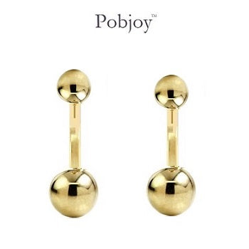 Plain Gold or Platinum Belly Bar-Pobjoy Diamonds