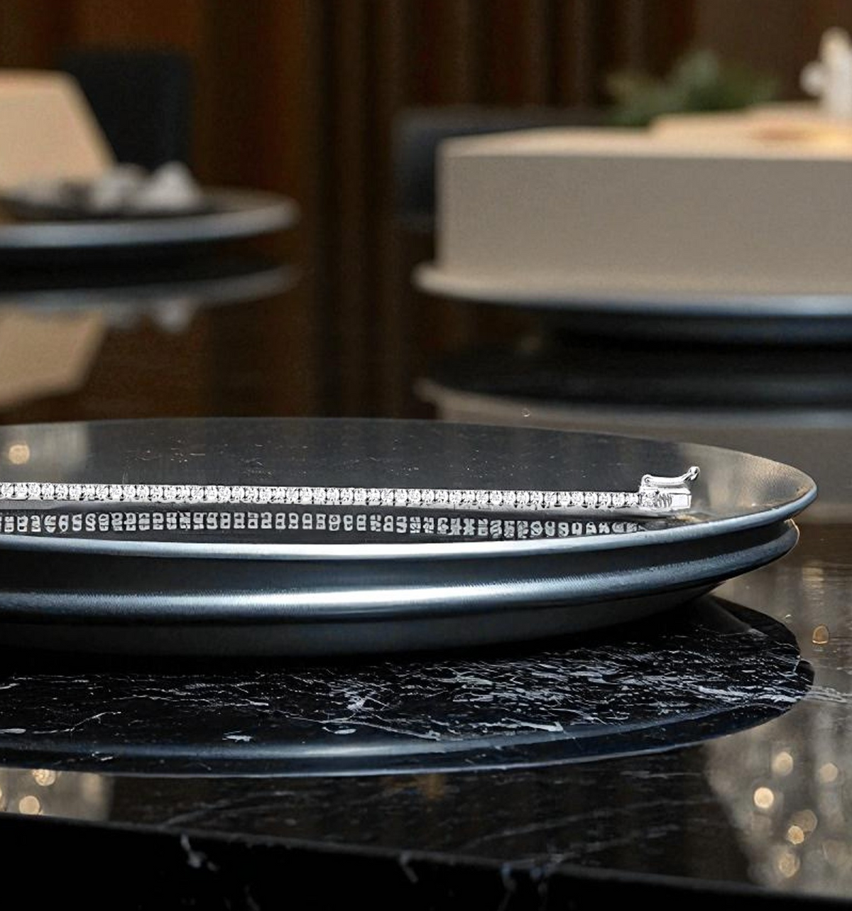 9K White Gold Diamond Tennis Bracelet 0.25 Carat. Pobjoy Diamonds