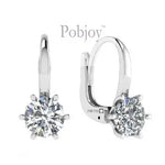 18K Gold Huggie Diamond Drop Earrings