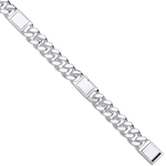Men's Sterling Silver Curb Feature Bracelet - Pobjoy Diamonds
