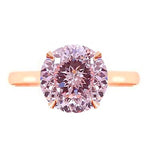 Fancy Intense Pink Modified Brilliant Cut Lab Grown Diamond Ring