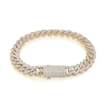 18K Gold Diamond Cuban Bracelet 4.0 Carats - Pobjoy Diamonds