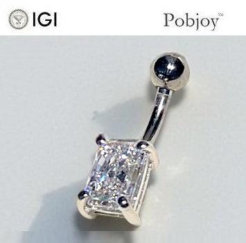 Radiant Cut Lab Diamond Belly Ring E/VS1 - 1.00 Carat
