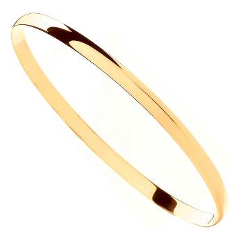 9K Yellow Gold Smooth Plain Ladies Bangle