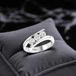 950 Platinum Tension Set Diamond Trilogy Ring - 0.75 Carats