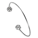 Gender Free 9K White Gold Torque & Knot Bangle