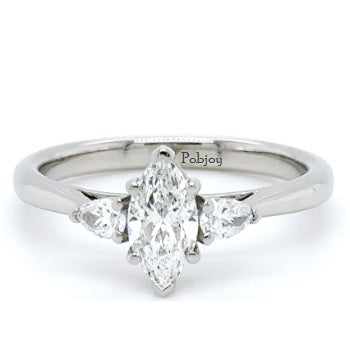 Marquise & Pear Cut Diamond Trilogy Ring