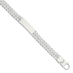 Men's Sterling Silver Double Curb Identity Bracelet