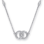 9K Gold Twin Hoop Diamond Pendant Necklace - Pobjoy Diamonds