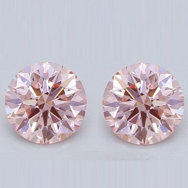 Lab Grown Fancy Pink Diamond Stud Earrings-Pobjoy