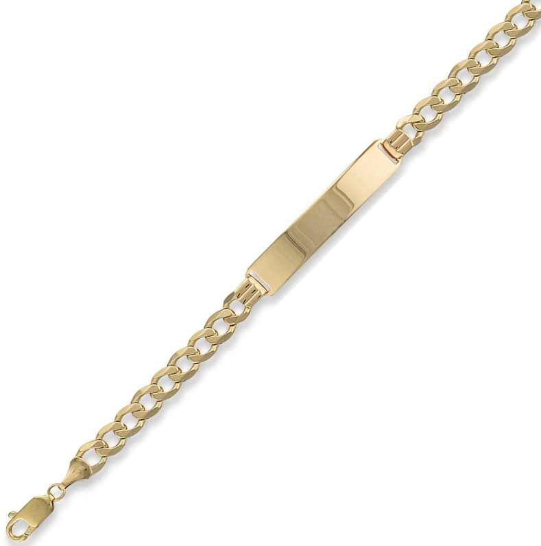 Curb 9K Yellow Gold Identity Bracelet