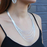 Ladies Sterling Silver Graduated Multi Layer Necklace - Pobjoy Diamonds