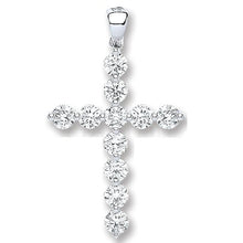 Load image into Gallery viewer, Gender Free 18K White Gold &amp; Diamond Cross Pendant 0.70 Carats