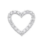 18K White Gold Heart Diamond Pendant 1.00 Carat