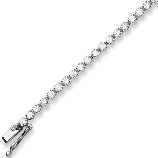 18K White Gold Diamond Tennis Bracelet 2.00 CaratsG-H/Si