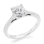 950 Platinum 1.00 Carat Solitaire Round Brilliant Cut Cathedral Diamond Ring G/Si - Pobjoy Diamonds